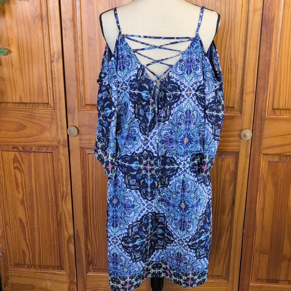 Bisou Bisou Patterned Half Sleeve Midi Dress 18W              CC113 - Picture 6 of 9